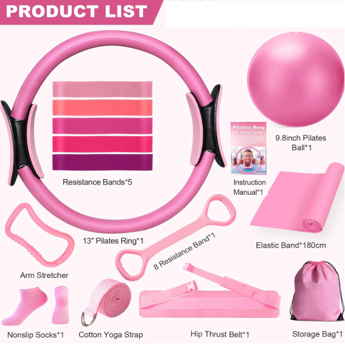 Complete Yoga & Pilates Set for Home Workouts – 13-Piece Kit